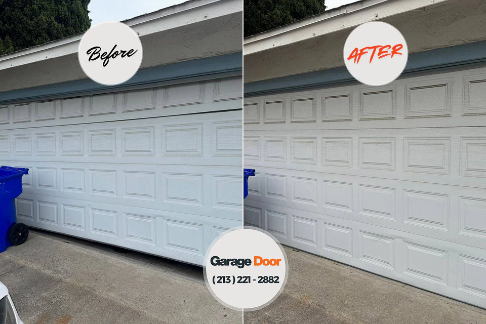 Before and after: garage door repair Arlington Heights, IL